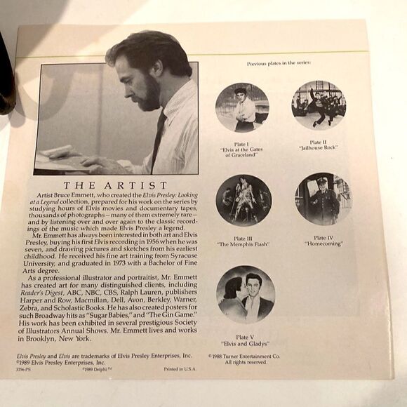 Elvis Presley: Looking at a Legend Plate #6, "A Studio Session" A DELPHI Plate - Picture 6 of 6